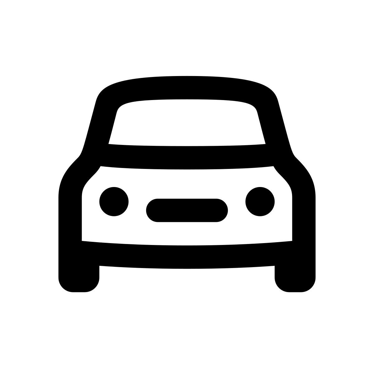 Car icon in Apple SF Regular style